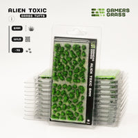 Gamers Grass Alien Toxic 6mm - Wild Tufts packaging, featuring vivid green toxic vegetation and post-apocalyptic scene imagery
