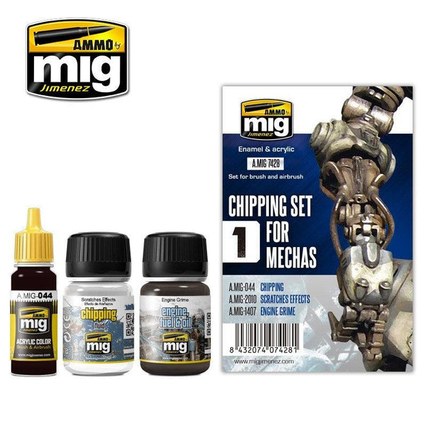 AMMO by MIG Chipping Set for Mecha Weathering Set MIG7428 - Hobby Heaven