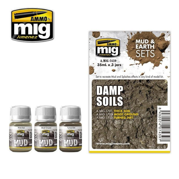 AMMO by MIG Damp Soils Weathering Set MIG7439 - Hobby Heaven