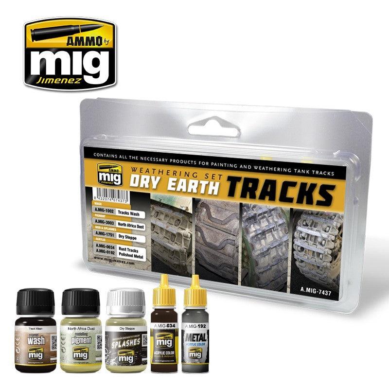 AMMO by MIG Dry Earth Tracks Weathering Set MIG7437 - Hobby Heaven