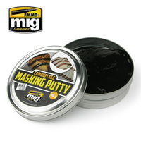 AMMO by MIG Camouflage Masking Putty Black (MIG8012) showcasing flexible black putty for precise masking in scale model painting and detailing

