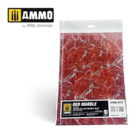 AMMO by MIG Red Marble Square Die-cut Tiles (MIG8777) showcasing precise, pre-cut red marble texture tiles for bold and exotic scale modeling and dioramas
