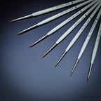 Artis Opus S Series Kolinsky Sable Brush range displayed on black background, sizes S00 to S4