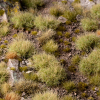 Realistic Mediterranean diorama featuring Autumn XL 12mm - Wild XL Tufts, showcasing a diverse landscape with tall grasslands, shrublands, and autumnal woodland ground layers, demonstrating the product's effectiveness in creating warm, dry climate scenes
