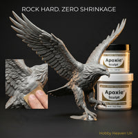 Aves Studio Apoxie Sculpt epoxy modelling compound shown on detailed eagle sculpture with rock hard zero shrinkage finish
