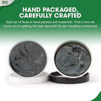 Aves Studio Apoxie Sculpt Silver Grey 1 lb hand packaged and carefully crafted showing opened Part A and Part B compound