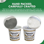 Aves Studio Apoxie Sculpt Stone White 4 lb hand packed and carefully crafted showing Part A and Part B compound in large tubs