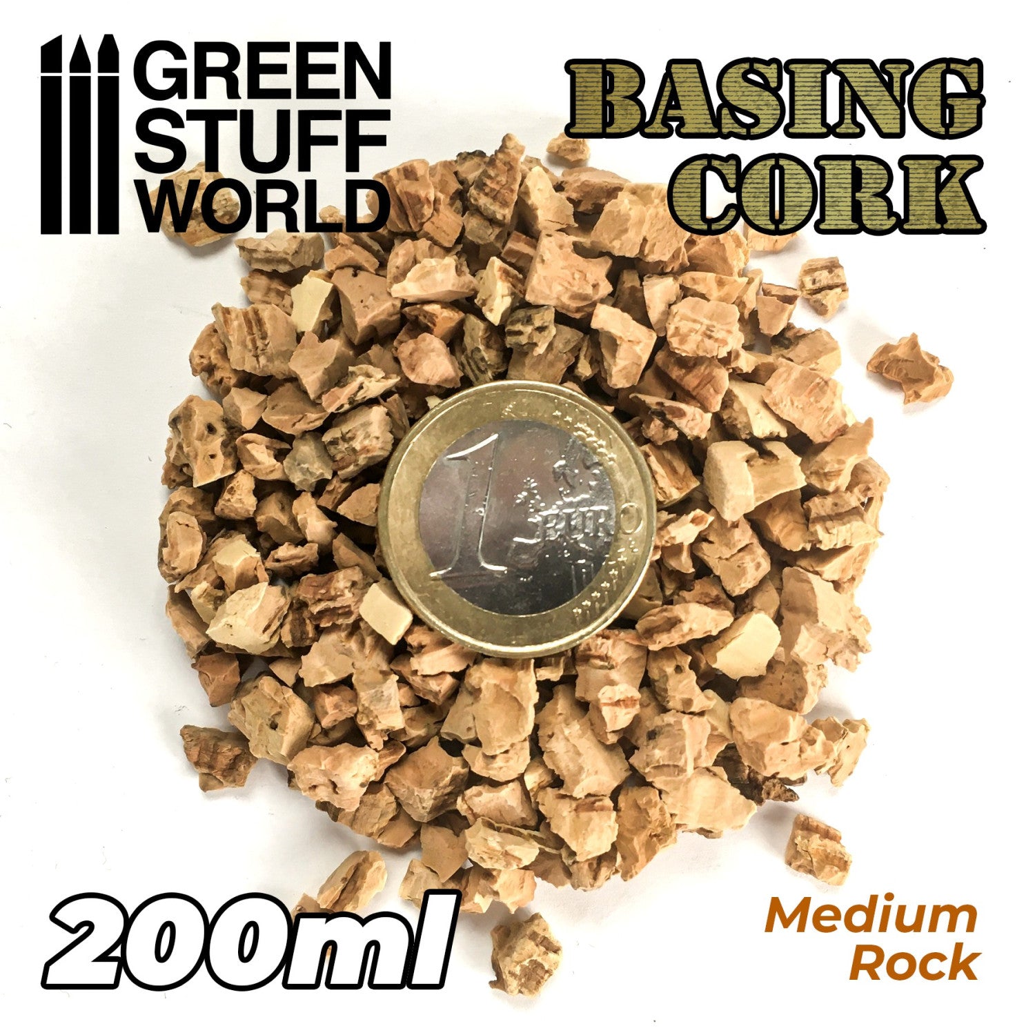 Green Stuff World thick cork grit granules close-up texture