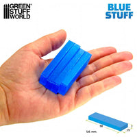 Blue Stuff Mold 4 Bars thermoplastic sticks in hand with size reference