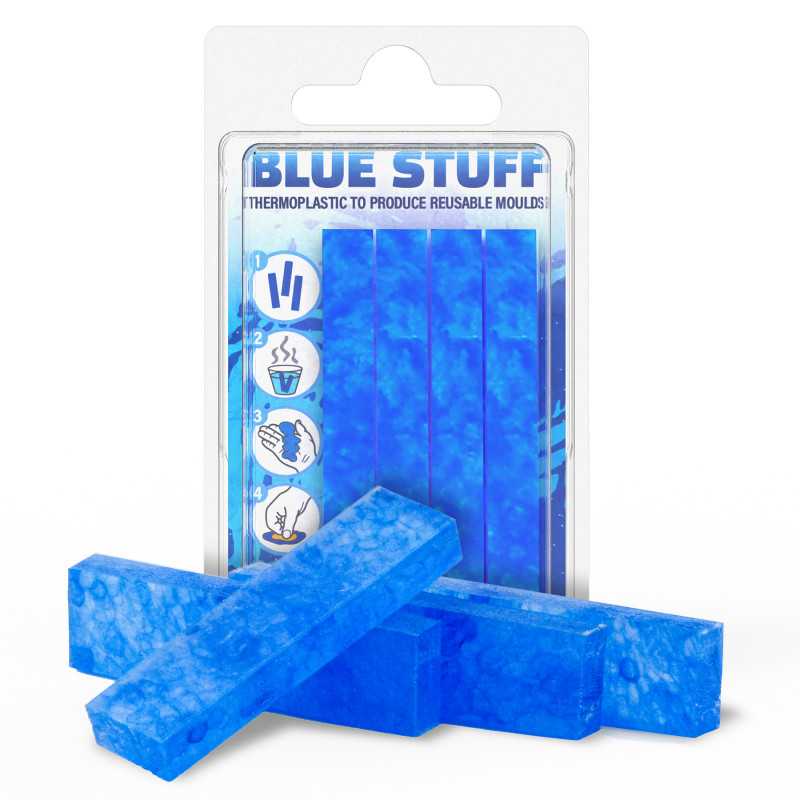 Blue Stuff Mold 4 Bars reusable thermoplastic in retail packaging
