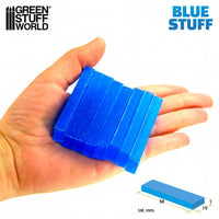 Blue Stuff Mold 8 Bars thermoplastic sticks in hand with size reference