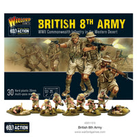 British 8th Army WWII miniatures kit for Bolt Action, featuring British Commonwealth soldiers
