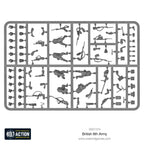 Plastic Sprues of British 8th Army soldiers with Lee Enfield, Bren Gun, and Boys Anti-Tank Rifle for Bolt Action