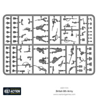 Plastic Sprues of British 8th Army soldiers with Lee Enfield, Bren Gun, and Boys Anti-Tank Rifle for Bolt Action
