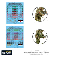 Full colour decal sheet for British & Canadian Army Infantry for Bolt Action
