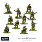 Painted British & Canadian Army Infantry figures in Bolt Action game