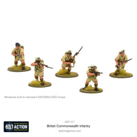 British Commonwealth command figures with optional heads for Australians, South Africans, New Zealanders, and LRDG/SAS troops
