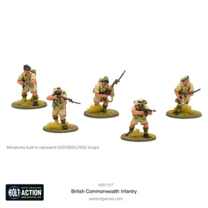 British Commonwealth command figures with optional heads for Australians, South Africans, New Zealanders, and LRDG/SAS troops