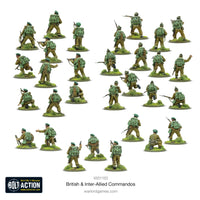 Painted British & Inter-Allied Commandos in action during Bolt Action WWII game