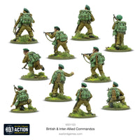 Painted British & Inter-Allied Commandos in action during Bolt Action WWII game
