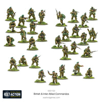 Painted British & Inter-Allied Commandos in action during Bolt Action WWII game