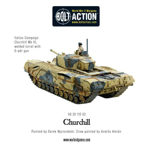 Painted Churchill Tank with 75mm gun variant in a Bolt Action WWII game