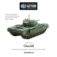 Painted Churchill Tank with 75mm gun variant in a Bolt Action WWII game
