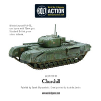 Painted Churchill Tank with 75mm gun variant in a Bolt Action WWII game
