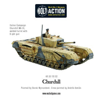 Painted Churchill Tank with 75mm gun variant in a Bolt Action WWII game
