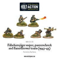 Fully painted infantry miniatures from the Bolt Action German Fallschirmjäger Starter Army, ready for tabletop wargaming.
