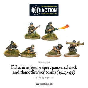 Fully painted infantry miniatures from the Bolt Action German Fallschirmjäger Starter Army, ready for tabletop wargaming.