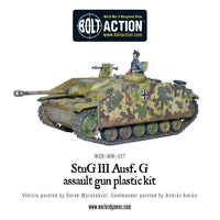 WWII German STUG III tank miniature included in the Bolt Action Fallschirmjäger Starter Army set.
