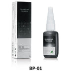 DSPIAE BP-01 black gap filling CA bottle and its retail box on white