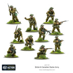 Detailed infantry miniatures from the Bolt Action British & Canadian Starter Army for tabletop gaming.