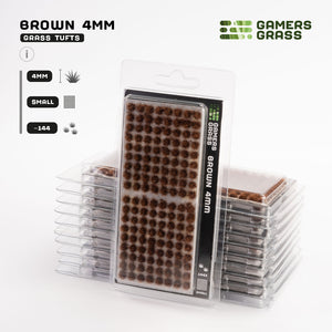 Gamers Grass Brown 4mm - Small Tufts packaging, showcasing desert scenery and alien landscape imagery