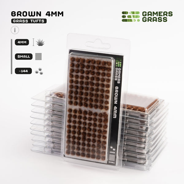 Gamers Grass Brown 4mm - Small Tufts packaging, showcasing desert scenery and alien landscape imagery