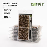 Gamers Grass Burned Tufts 6mm - Wild packaging, showcasing product details and dramatic landscape imagery
