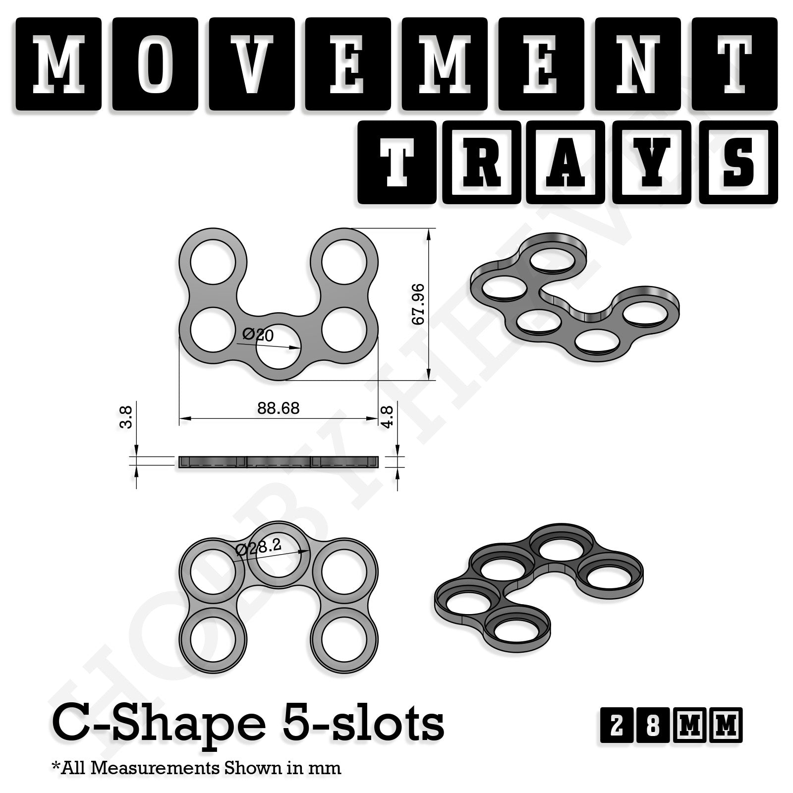 28mm Movement Trays for Tabletop Games | Wargaming | Full Range