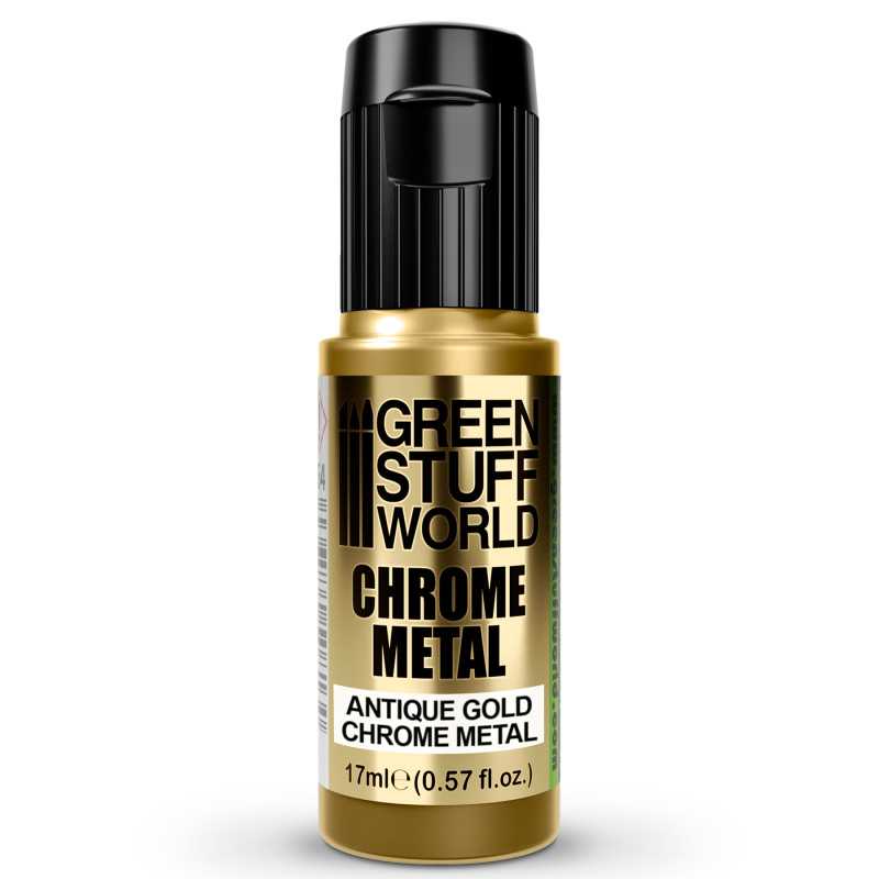 Green Stuff World Chrome Paints 17ml – Mirror Chrome Metallic Colours