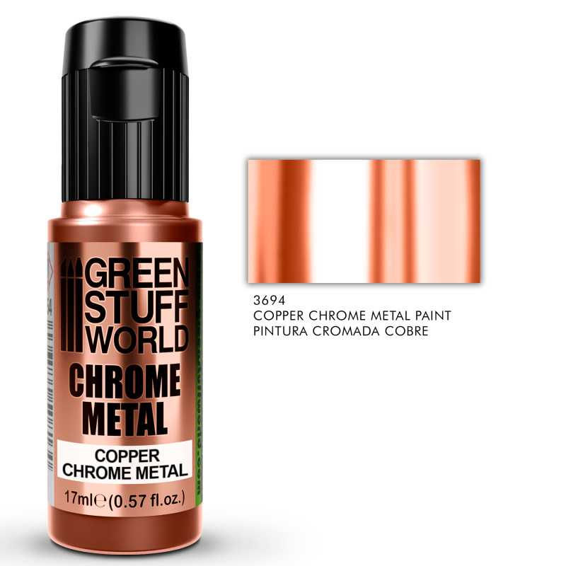 Green Stuff World Chrome Paints 17ml – Mirror Chrome Metallic Colours