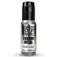 Green Stuff World Chrome Paints 17ml – Mirror Chrome Metallic Colours