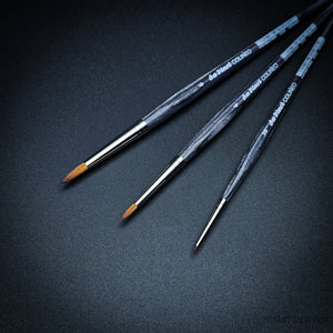 Da Vinci Colineo Secret Places brush set displayed on black background at an angle
