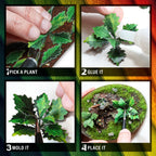 How to use Coloured Paper Plants: pick a plant, glue it, shape the leaves and place it on the base