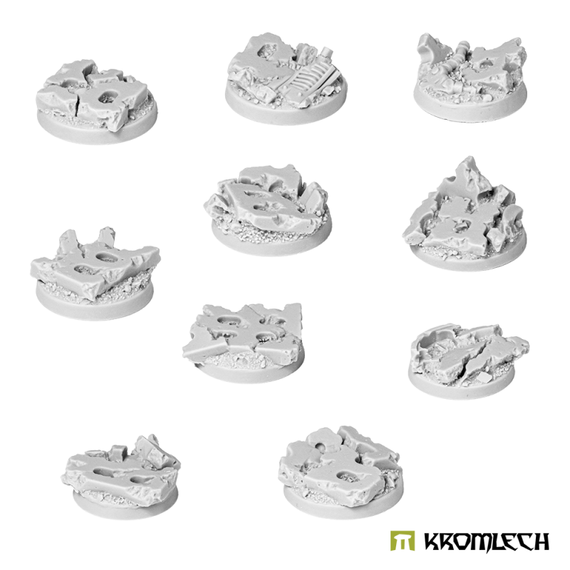 Ten Kromlech Concrete Slabs 25mm Set 3 bases in unpainted grey resin