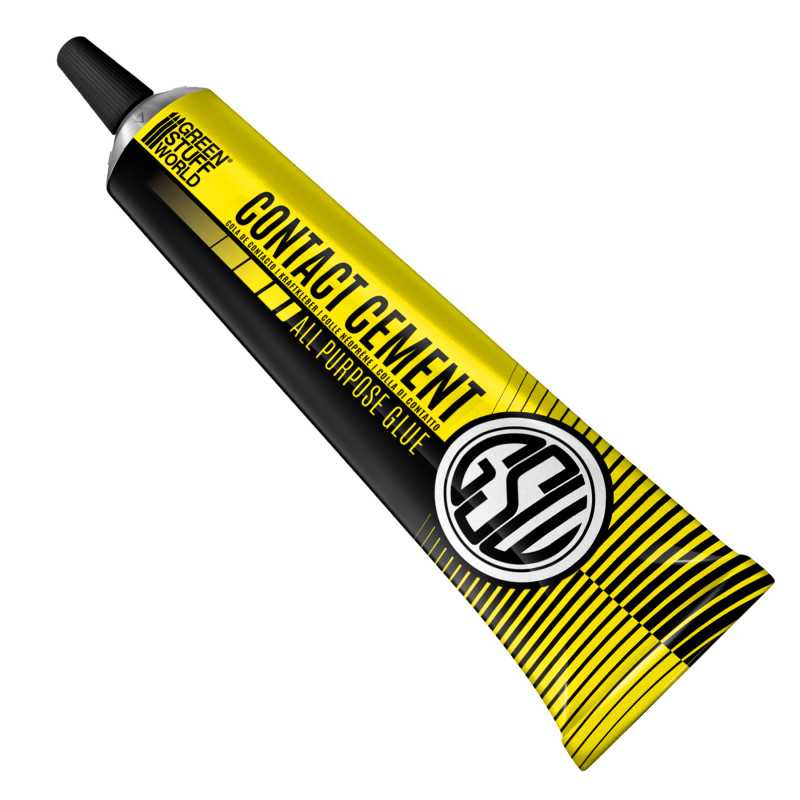 Angled view of the Green Stuff World Contact Cement 100 ml tube