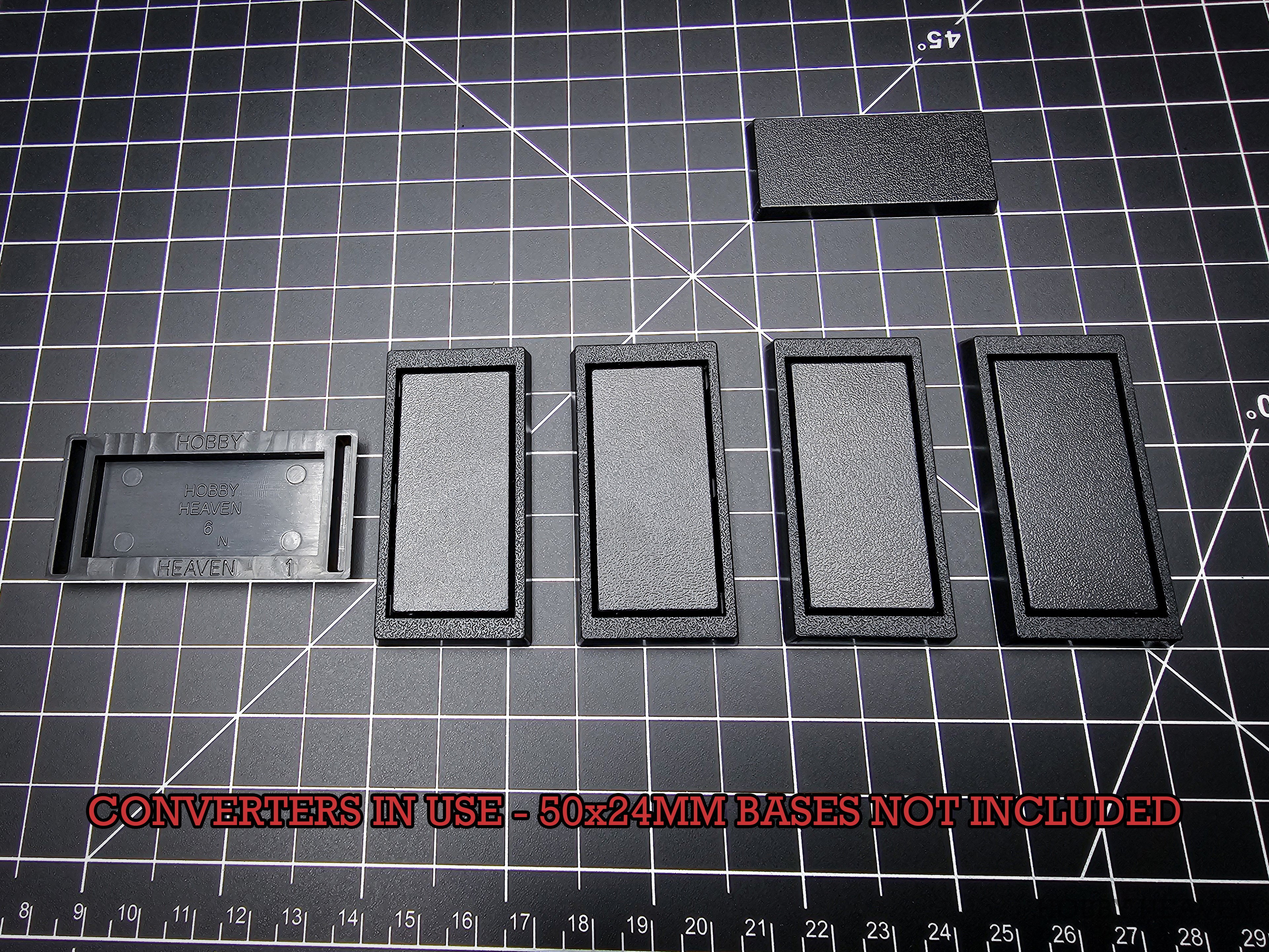 Base converter in use – 50x24mm base fitted into 60x30mm converter – Hobby Heaven OBS