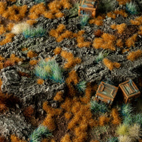 Otherworldly diorama featuring Copper Brown 2mm tufts, showcasing a dreamlike alien landscape amid the copper-toned vegetation
