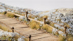 Miniature terrain decorated with Gamers Grass Cornflower Tiny Flowers – fine blue tufts for wargaming bases and scale model scenery