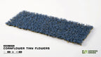 Cornflower Tiny Flowers sheet: dense blue flower tufts massed on a pale backing strip