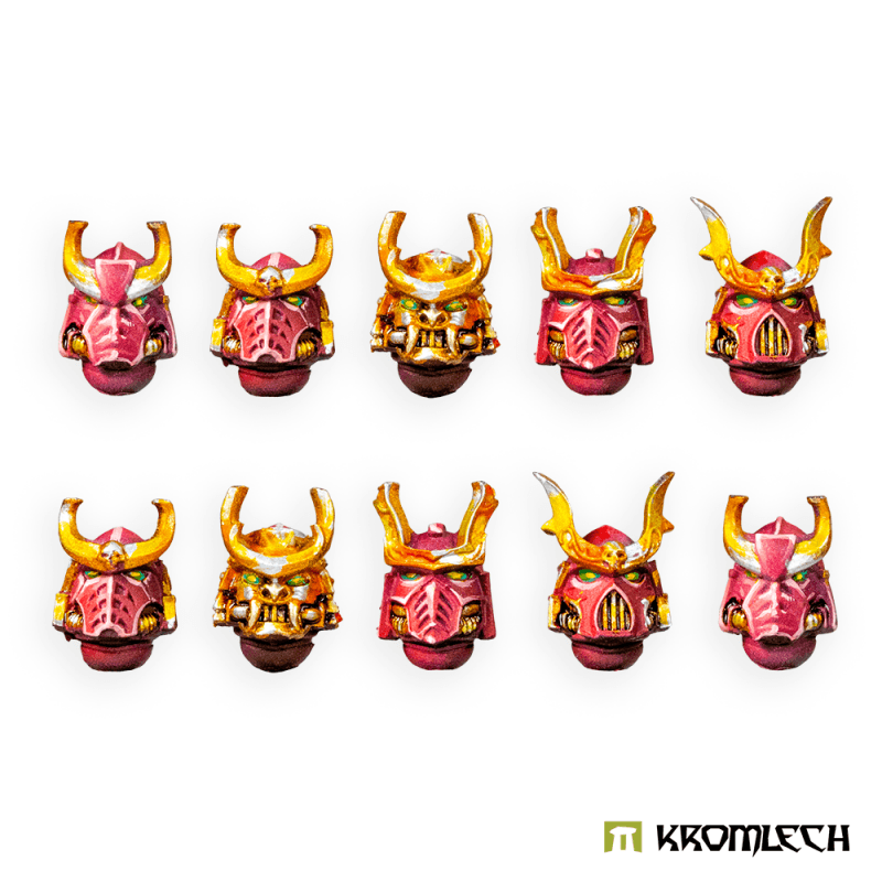 Kromlech Cyber Samurai Veteran Heads (10) KRCB359 - Hobby Heaven
